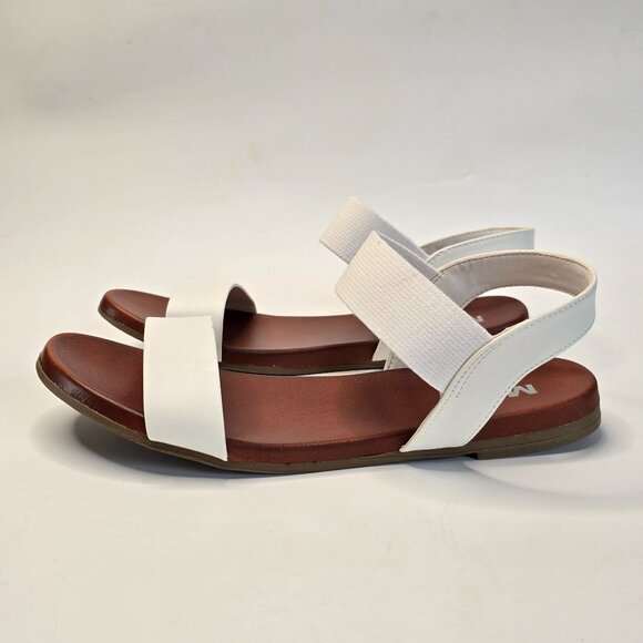 MIA Flat Elastic Strap Sandals Size 8 White Faux Leather Casual Summer Shoes NIB - Picture 8 of 9